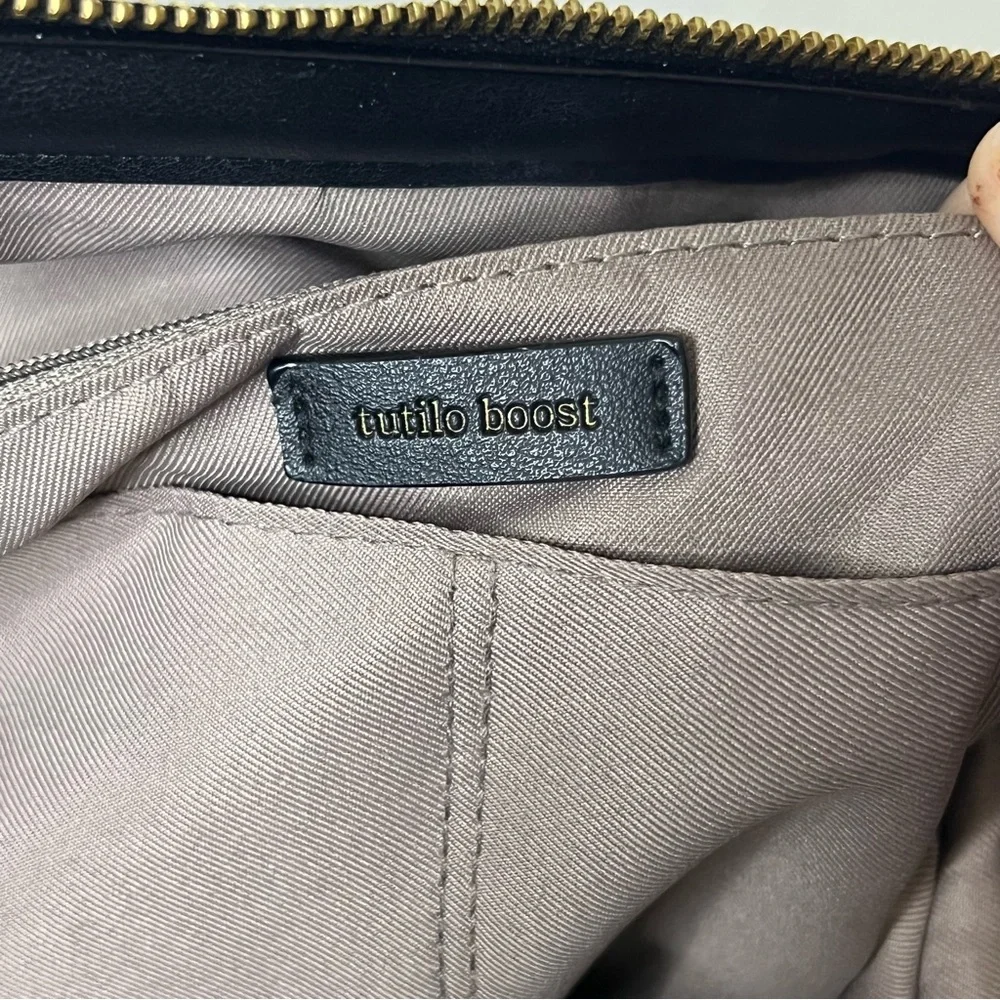 Tutilo New York Boost Black Nylon Leather Backpack School Laptop Bag‎ Travel